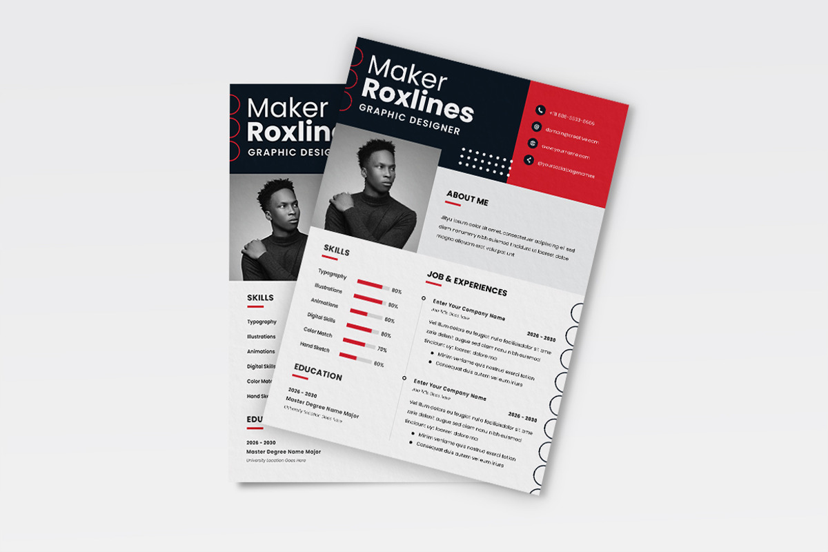 Elegant Stylish CV Resume Design, a Resume Template by dokudokunomi (Photo 2 of 4)