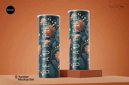 Tumbler Mockup Set v2, a Cups & Container Mockup by Mocart