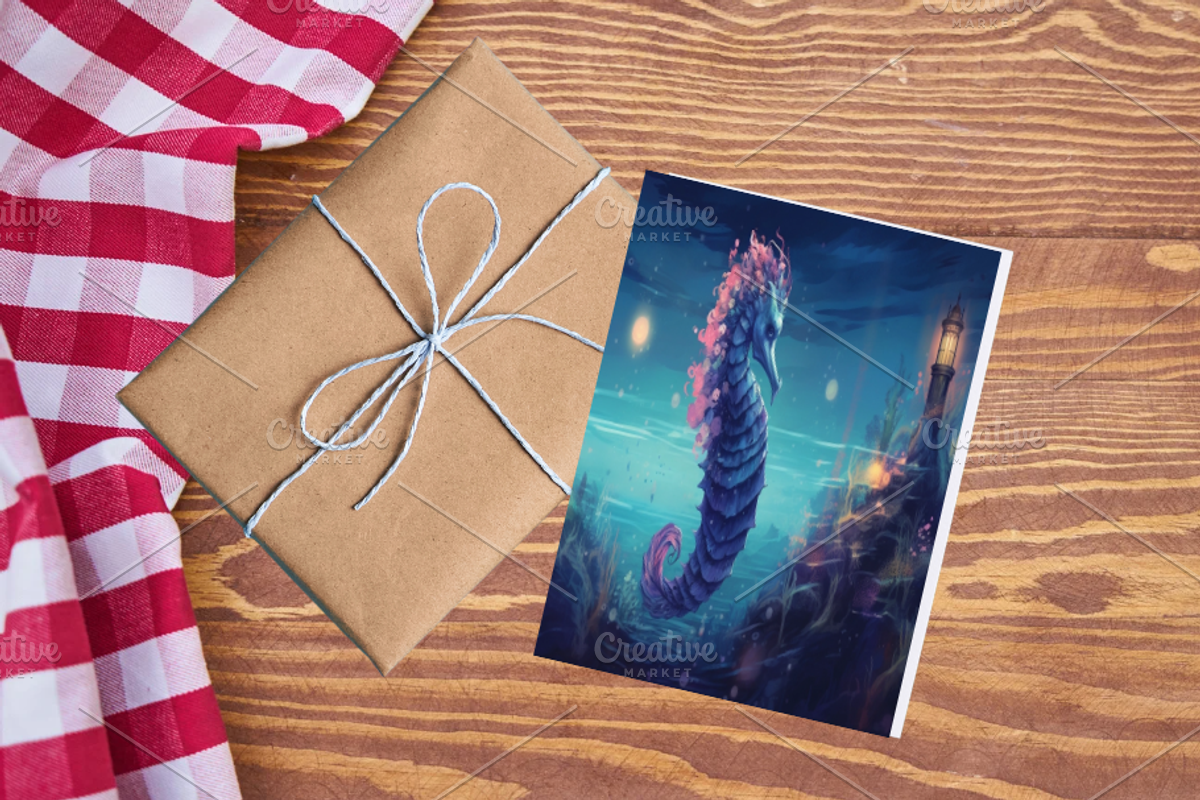 Template art, Enchanting Seahorse, a Branding & Logo Template by Boho Pixel Dust (Photo 3 of 8)
