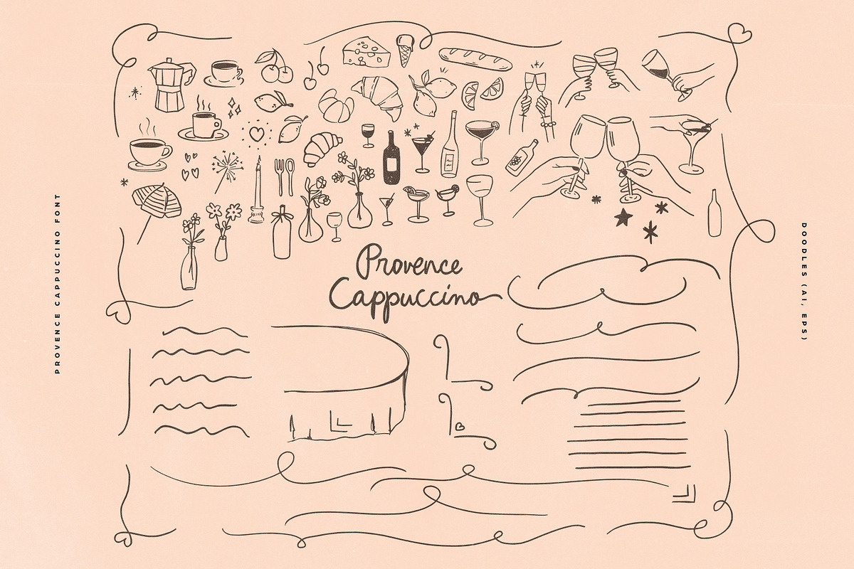 Provence Cappuccino Script & Doodles, a Handwritten Font by Ivan Rosenberg (Photo 6 of 12)