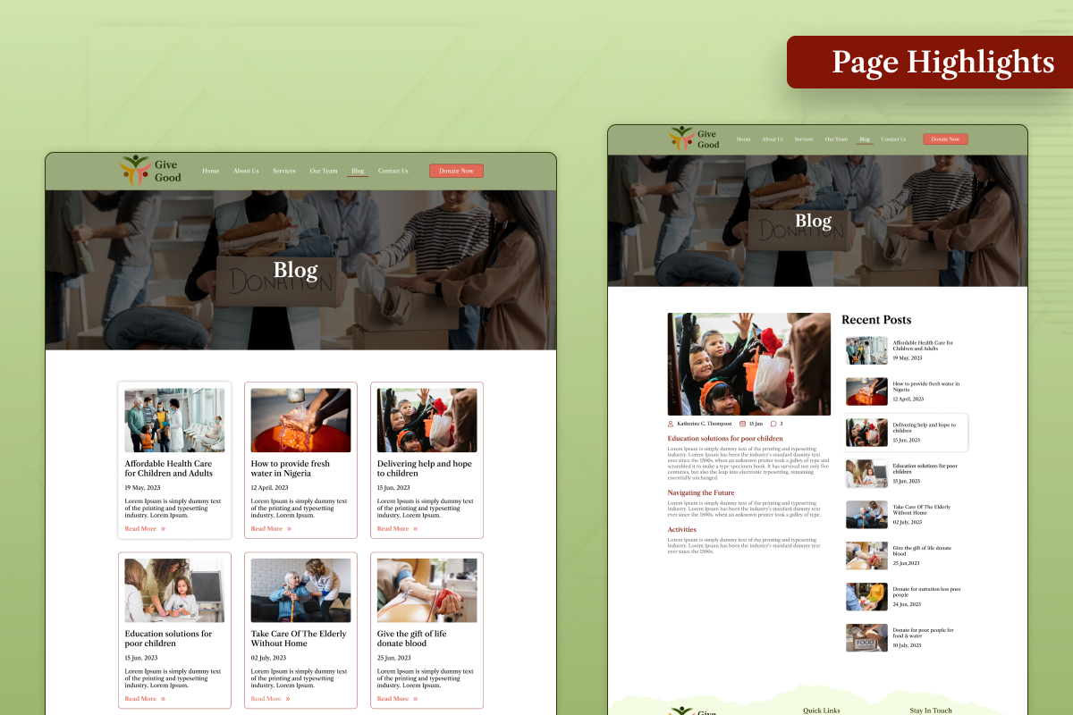 Give Good - Non Profit Figma UI Kit, an UI Kit Template by Uptechies (Photo 4 of 4)