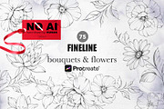 Procreate Stamps: Fine Line Tattoo, a Brush Add-On by CaraulanStore (Thumbnail 1 of 9)