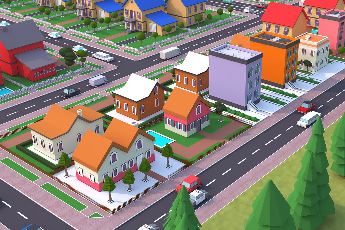 Metropolis City low poly Scene, an Architecture 3D Model by NOMODOL (Photo 20 of 39)