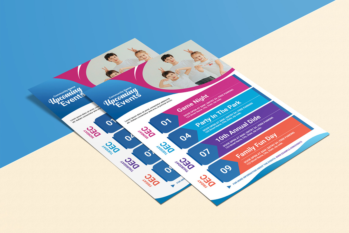 Upcoming Events Schedule Flyer, a Flyer Template by Template Shop (Photo 4 of 5)