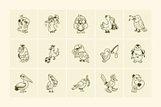 Bird Doodle Art Set, an Outline Icon by Vectors Market (Thumbnail 6 of 8)