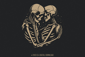 Kissing Skeleton png, Skeleton, an Illustration by SharpMarketplace