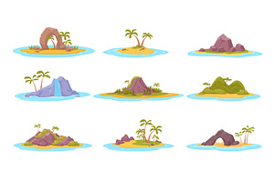 Tropical islands. exotic beaches, an Illustration by Multigon