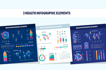 3 Health infographic elements