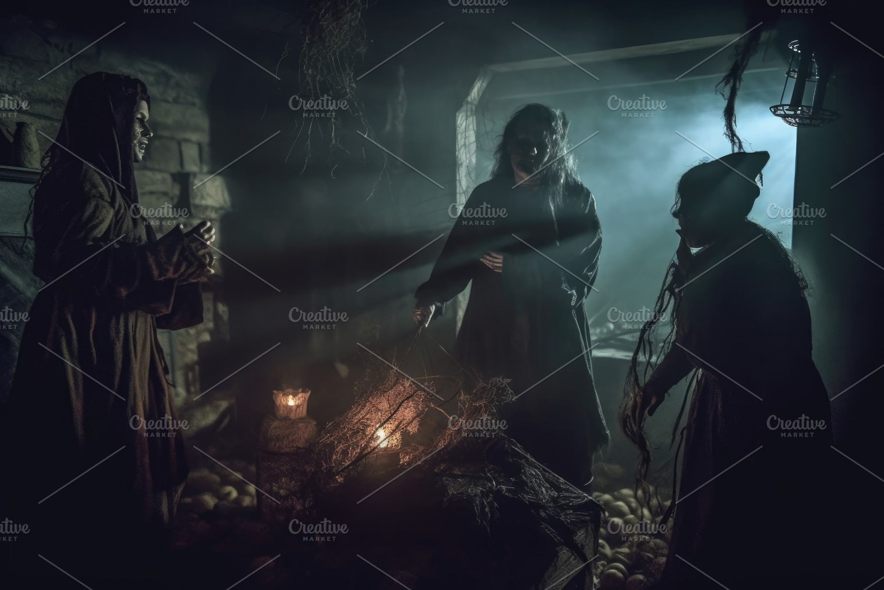 A spooky scene at a haunted house attraction. Halloween Concept., a Holiday Photo by designvectx