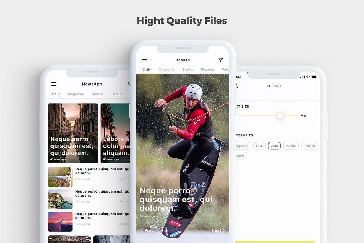 Nev - News App UI Kit, an UI Kit Template by uicube (Photo 2 of 4)