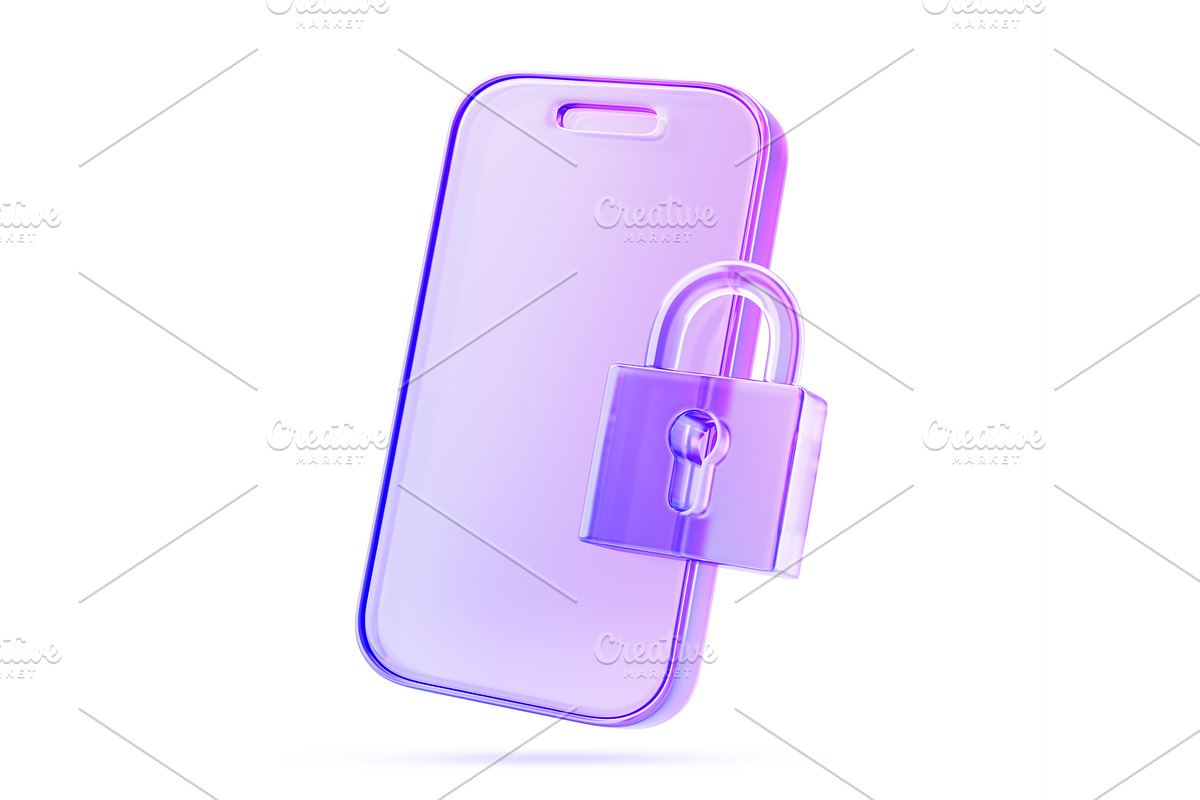 Glass holographic mobile phone with, a Technology Illustration by Marozhkastudio