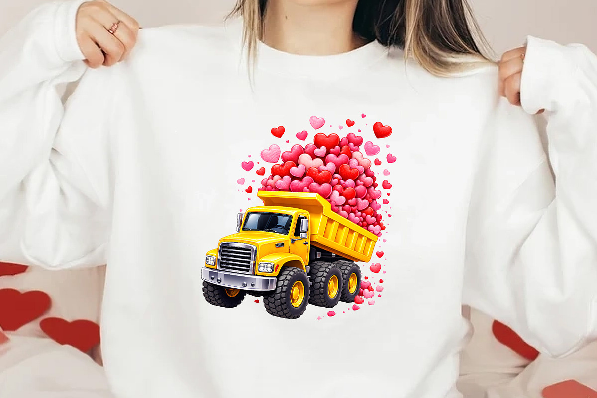 Kids Valentine’s Day Dump Truck PNG, an Illustration by DreamCafeArt (Photo 2 of 8)