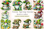 Funny Spring Gnome Clipart, an Illustration by DreamArtGraphic (Thumbnail 1 of 5)