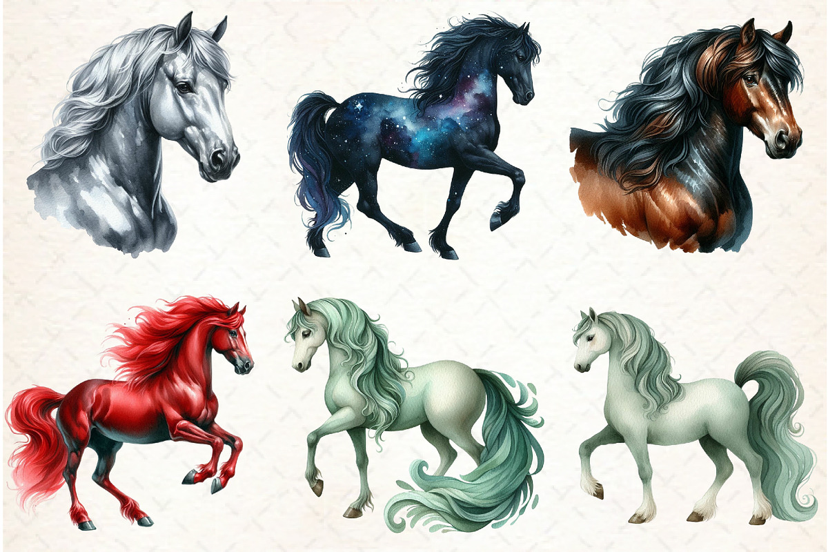 Horse Clipart Bundle, an Illustration by Libby Wishes (Photo 3 of 5)