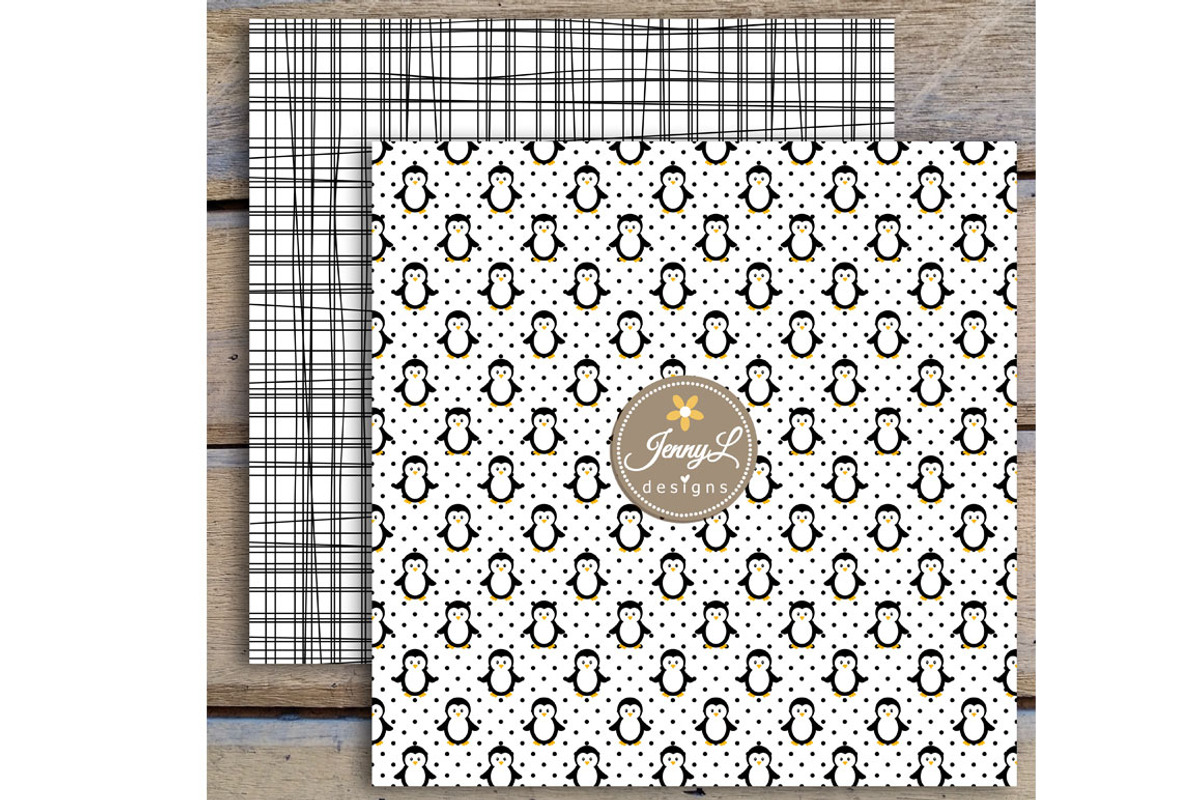 Penguin Digital Papers & Clipart, a Pattern Graphic by JennyL Designs (Photo 5 of 5)