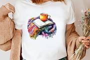 Watercolor Book Lover Clipart Bundle, an Illustration by Canvas Craft (Thumbnail 5 of 9)