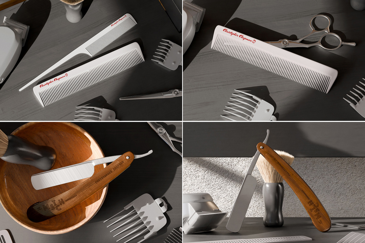 38 Barbershop Saloon Branding Mockup, an Advertising Mockup by Vitora Mockup (Photo 7 of 13)