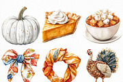 Cozy White Thanksgiving Clipart, an Illustration by Craft Nest (Thumbnail 5 of 6)