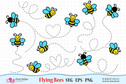 Flying Bees SVG, Eps and Png., an Object Graphic by PolpoDesign (Thumbnail 1 of 3)