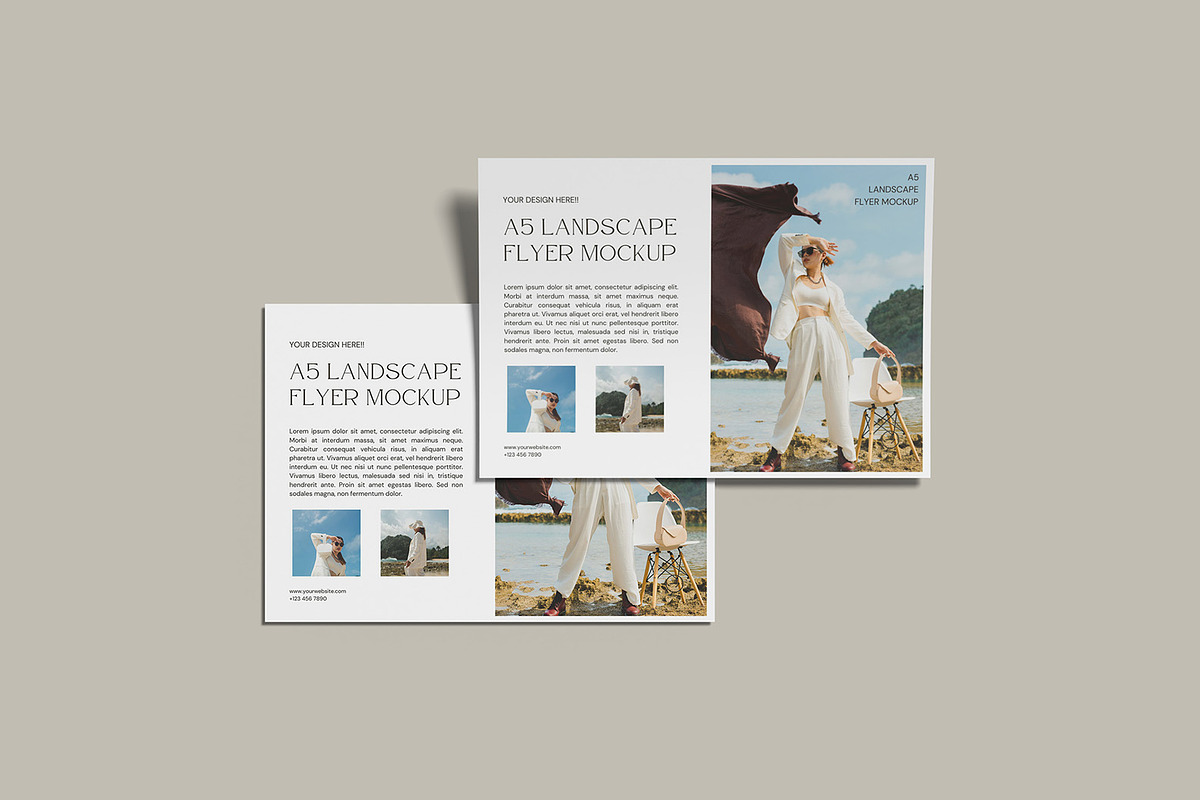 A5 Landscape Flyer Mockup, a Product Mockup by ZifaraDesign (Photo 3 of 7)