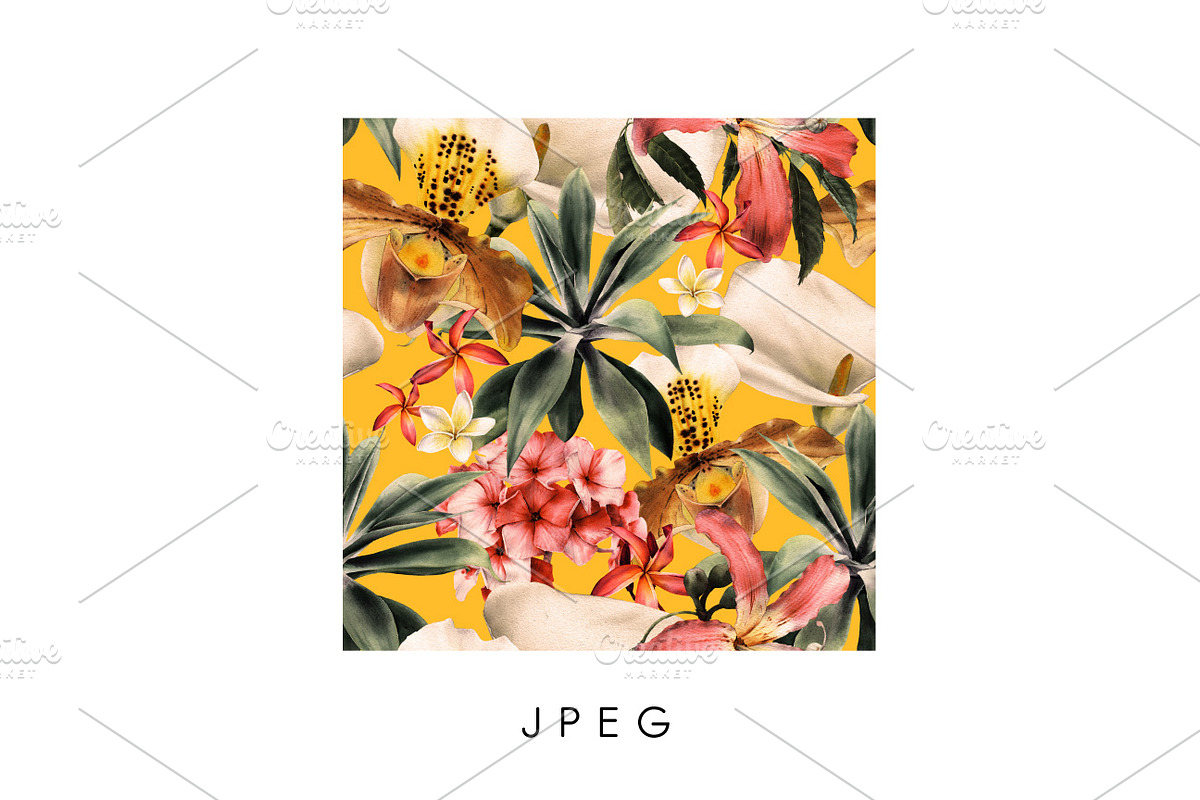 Seamless tropical patterns, a Pattern Graphic by ollalya (Photo 14 of 17)