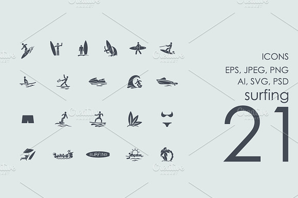 21 Surfing Icons