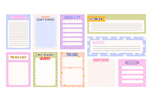 Notepads Sheets Template. Cartoon