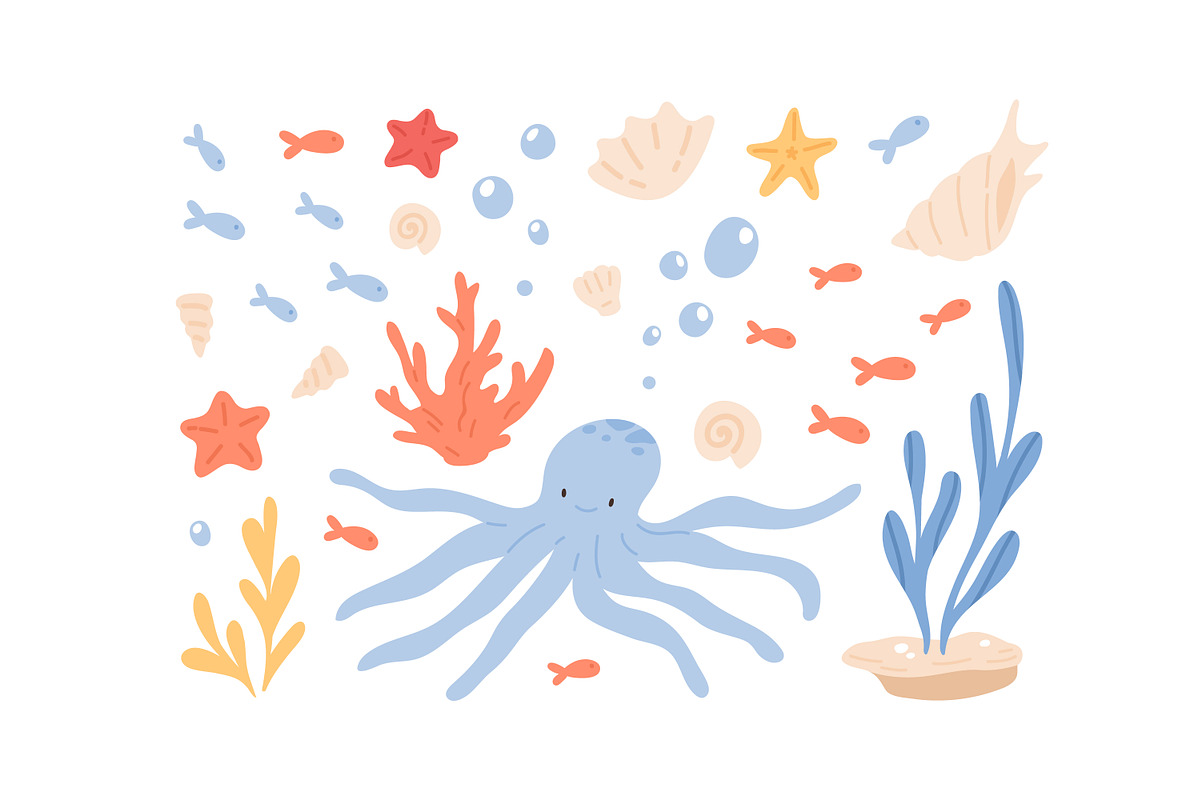 Underwater sea creatures and plants, an Animal Illustration by Good Studio (Photo 2 of 3)