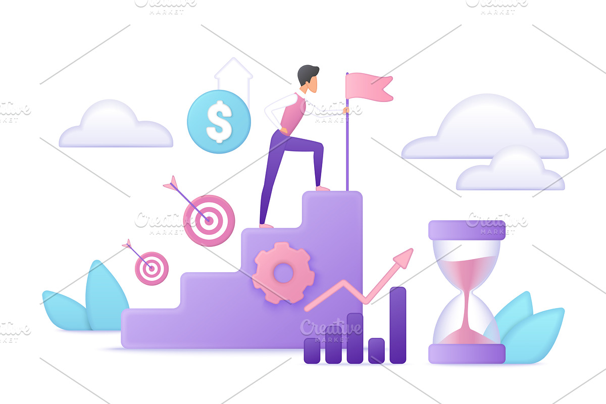 Business development success, a Finance Illustration by Lemberg Vector