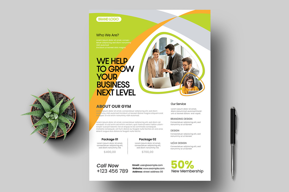 Modern Corporate Business Flyer, a Flyer Template by MightyDesign (Photo 1 of 6)