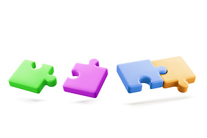 3d colorful glossy puzzle pieces, a Finance Illustration by art PVP - market