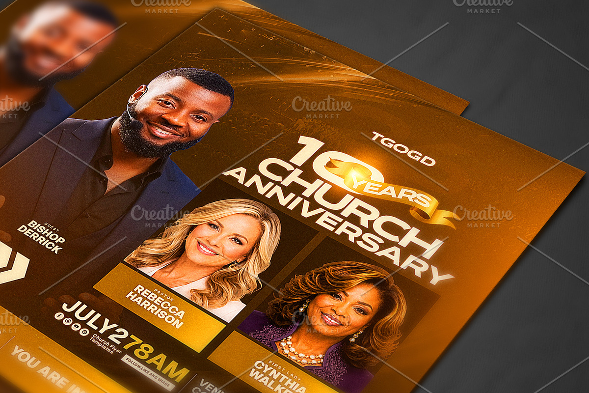 10 Year Church Anniversary Flyer PSD, a Social Media Template by church flyer templates (Photo 2 of 12)