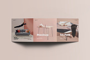 Tri-Fold Square Brochure Mock-up, an Advertising Mockup by Yogurt86 (Thumbnail 8 of 16)