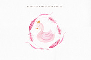 Watercolor Baby Princess Swan, an Animal Illustration by nathalieclaire (Thumbnail 6 of 14)