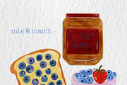 Breakfast WATERCOLOUR clipart pack, a Decorative Illustration by Oleksandra Illustrates (Thumbnail 9 of 27)