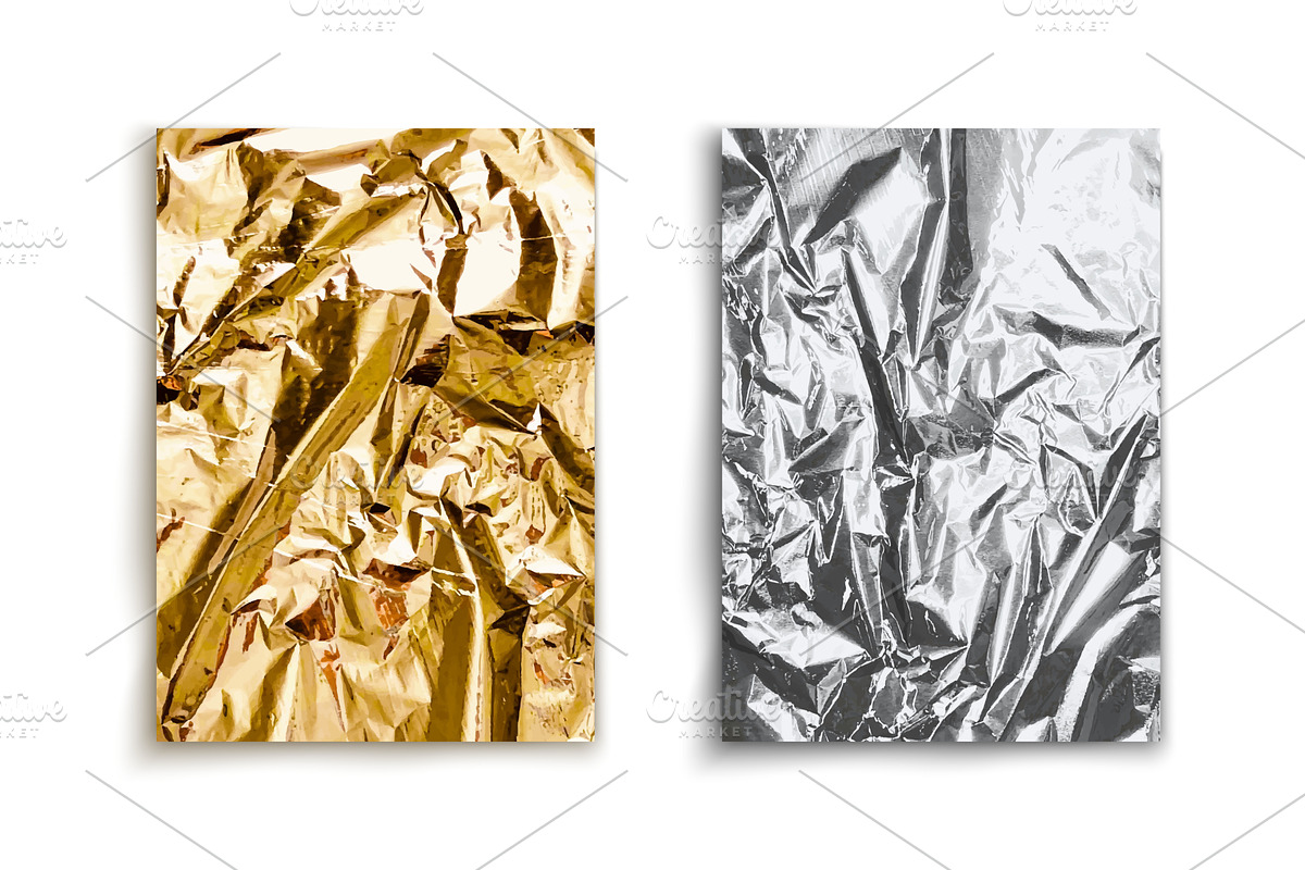 Wrinkled silver and golden foil, a Texture Illustration by Buch&Bee