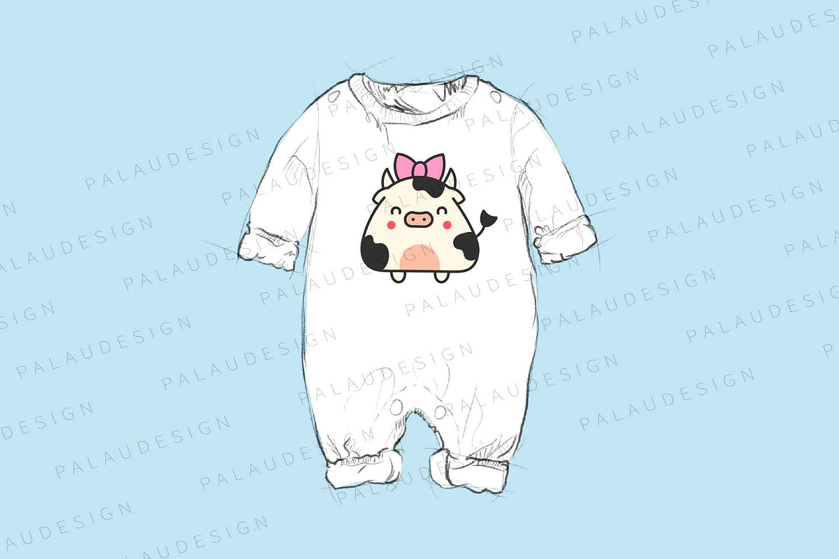 Cute Kawaii Cow Bundle, an Animal Illustration by Palau (Photo 7 of 12)