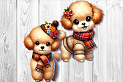 Cute Autumn Poodle Clipart Set, a Seasonal Illustration by V Design Creator (Thumbnail 3 of 9)