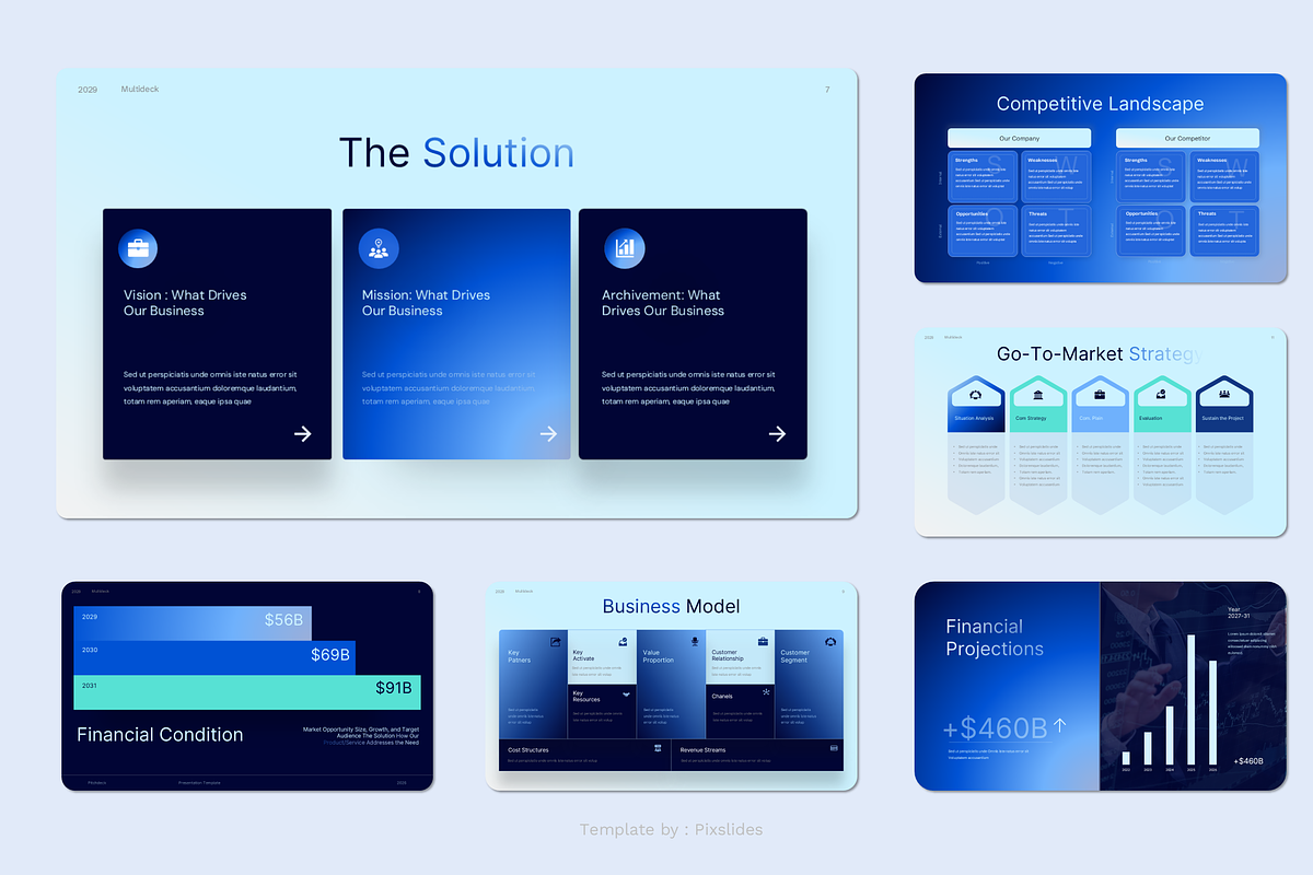 Multipurpose Business Pitch Deck, a Presentation Template by Pixslides (Photo 2 of 6)