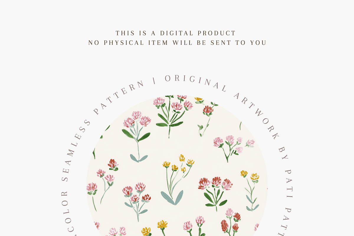 Clover Wildflower Seamless Pattern P, a Pattern Graphic by Pati Charm Studio (Photo 4 of 8)