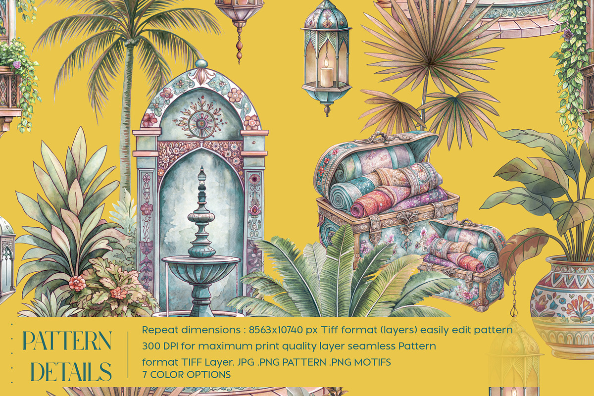 Moroccan Garden Seamless Pattern, a Pattern Graphic by Fabrivo (Photo 4 of 10)