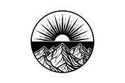 Mountain Sun Circle Design Bundle, an Illustration by Creativeshirt (Thumbnail 8 of 31)