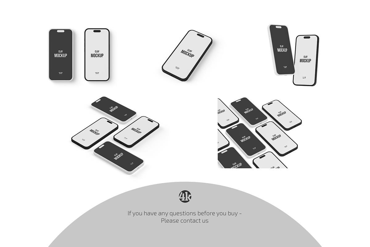 Clay iPhone Mockup Set, an iPhone Mockup by Country4k (Photo 4 of 4)
