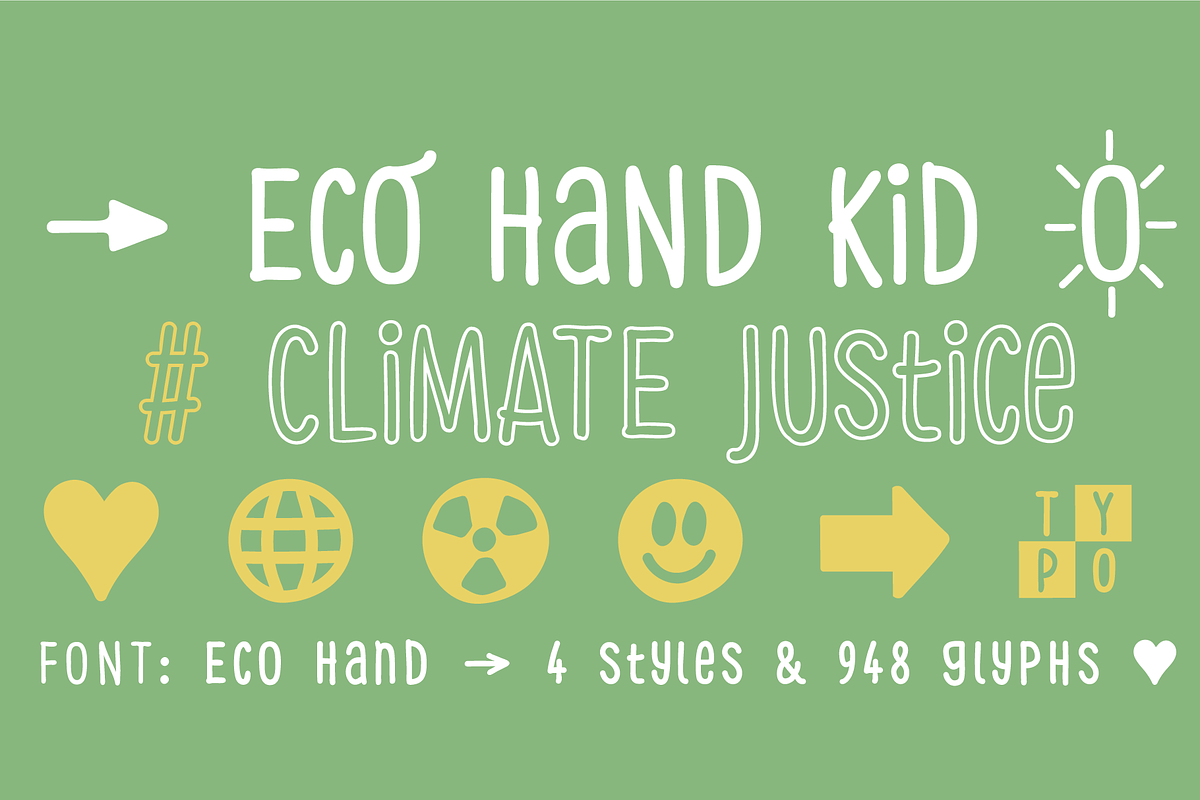 FONT | Eco Hand Kid, a Sans Serif Font by Typo Graphic Design (Photo 4 of 6)