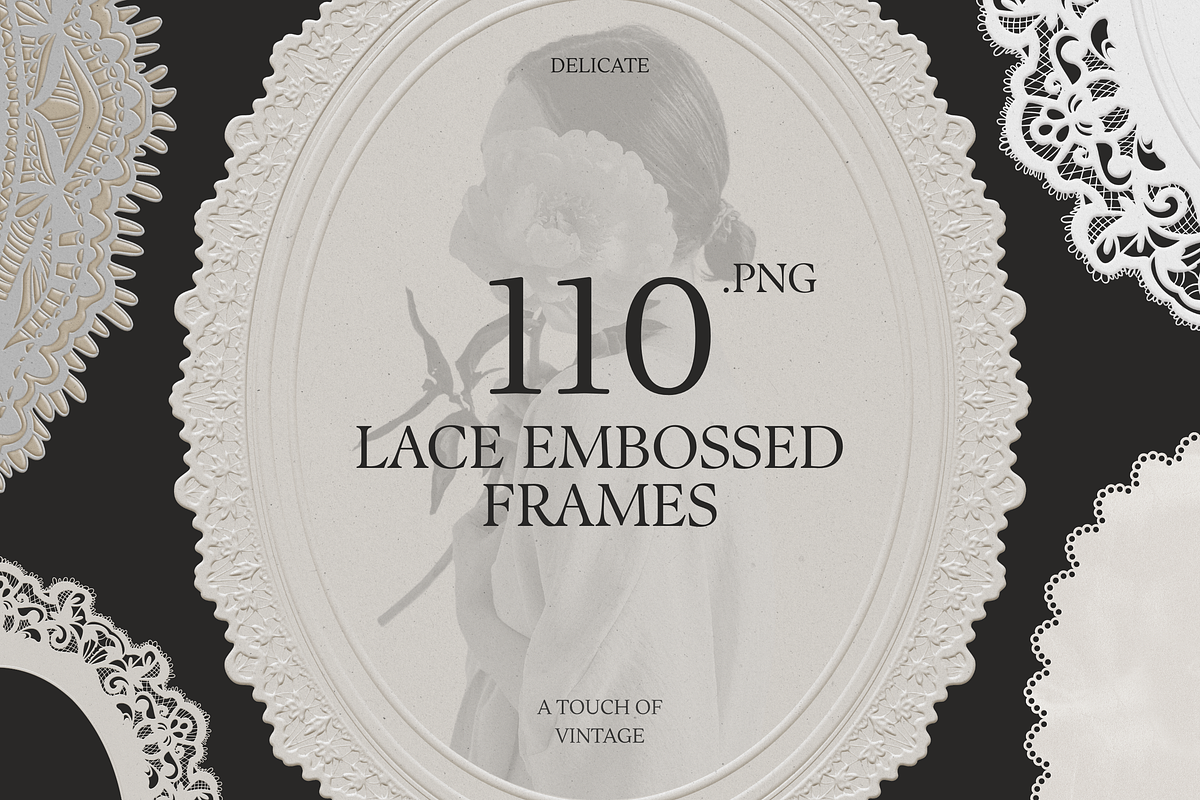 Vintage Lace Embossed Frames, an Object Graphic by Yana Lesiuk (Photo 1 of 10)