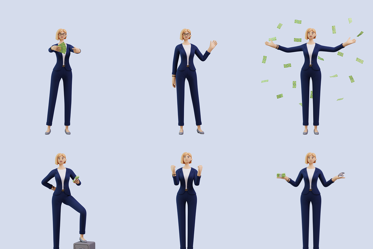 Ladsy Businesswoman 3D Character Set, a 3D by Welovegraphics (Photo 5 of 10)