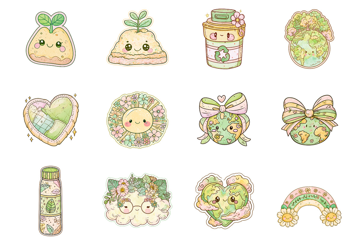 Retro Earth Day PNG Clipart Bundle, a Seasonal Illustration by CitraGraphics (Photo 4 of 5)