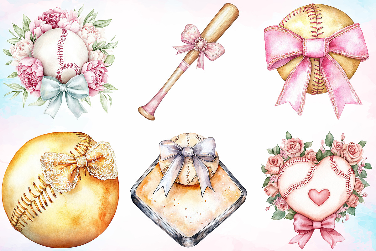 Baseball & Softball Coquette Bow, a Seasonal Illustration by Canvas Craft (Photo 2 of 4)