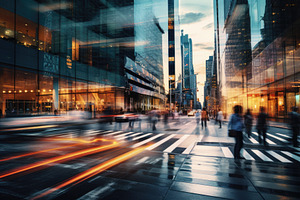 the light trails on the modern build, a Photo by Iftikhar Alam