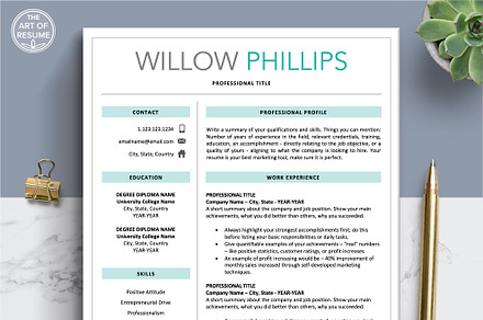 Creative Resume, Blue CV Templates